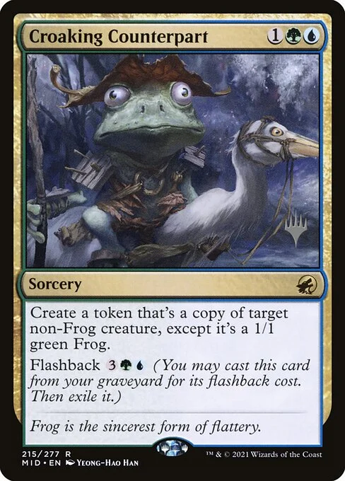 Croaking Counterpart, carta Magic di tipo Sorcery illustrata da Yeong-Hao Han
