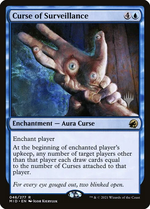 Curse of Surveillance, carta Magic di tipo Enchantment — Aura Curse illustrata da Igor Kieryluk