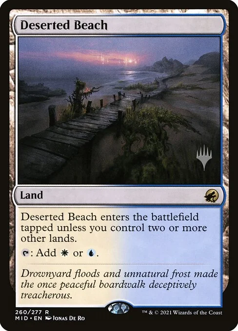 Deserted Beach, carta Magic di tipo Land illustrata da Jonas De Ro
