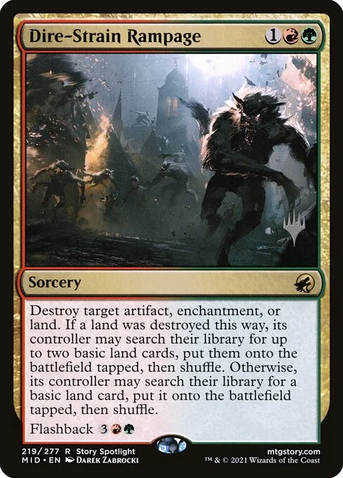 Dire-Strain Rampage, carta Magic di tipo Sorcery illustrata da Darek Zabrocki