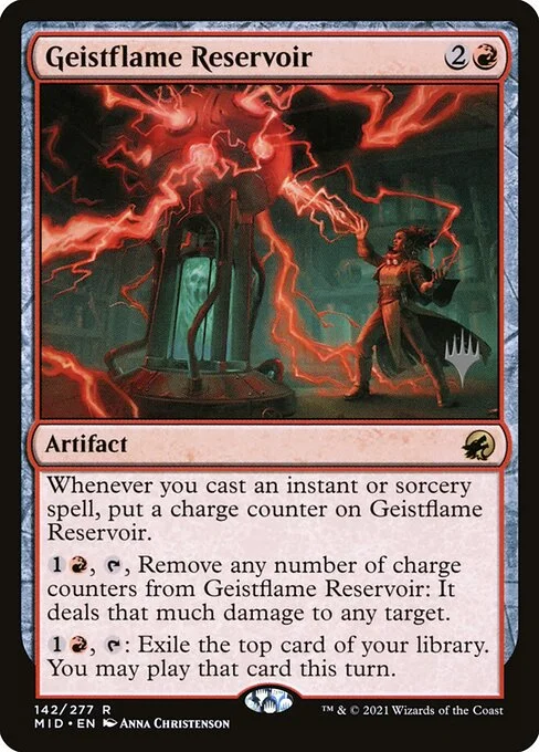 Geistflame Reservoir, carta Magic di tipo Artifact illustrata da Anna Christenson