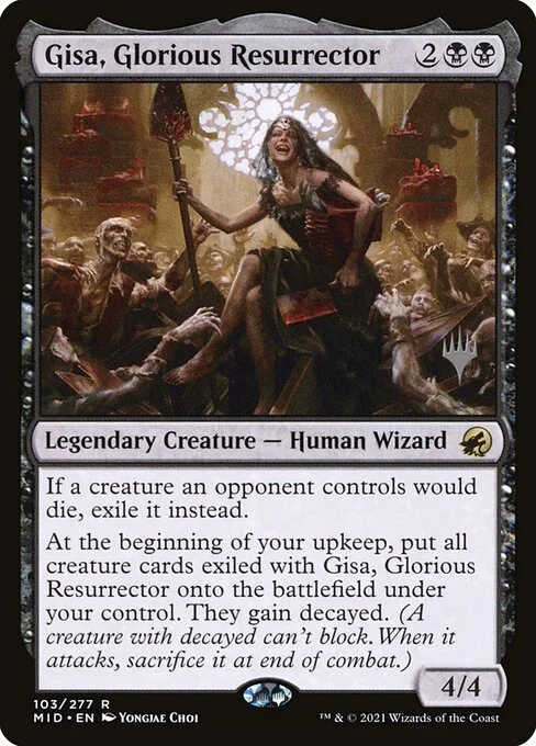 Gisa, Glorious Resurrector, carta Magic di tipo Legendary Creature — Human Wizard illustrata da Yongjae Choi