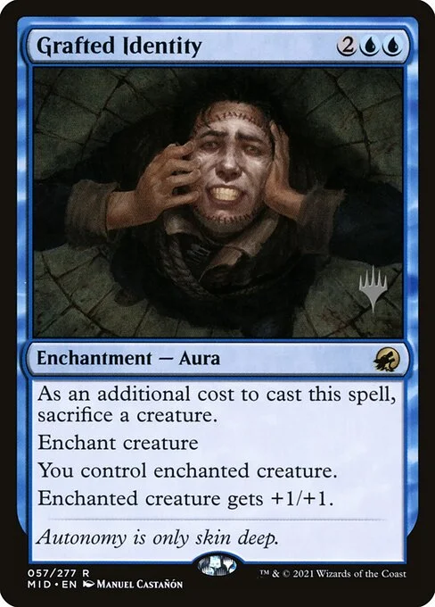 Grafted Identity, carta Magic di tipo Enchantment — Aura illustrata da Manuel Castañón