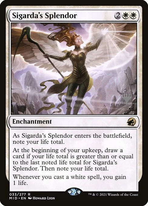 Sigarda's Splendor, carta Magic di tipo Enchantment illustrata da Howard Lyon