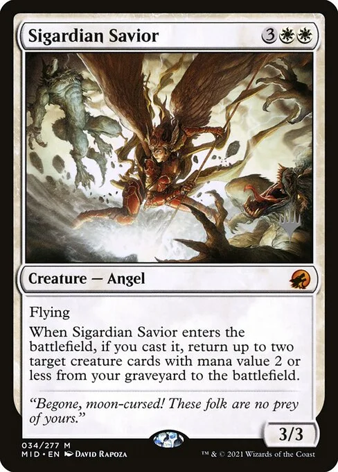 Sigardian Savior, carta Magic di tipo Creature — Angel illustrata da David Rapoza