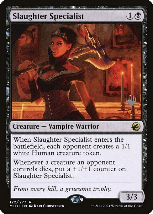 Slaughter Specialist, carta Magic di tipo Creature — Vampire Warrior illustrata da Kari Christensen
