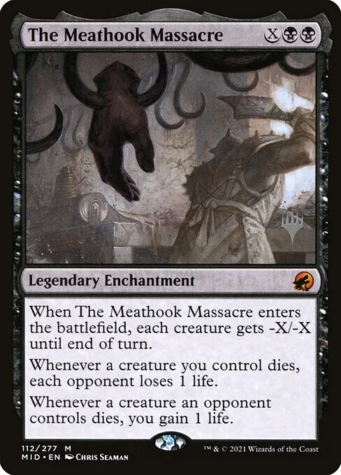 The Meathook Massacre, carta Magic di tipo Legendary Enchantment illustrata da Chris Seaman