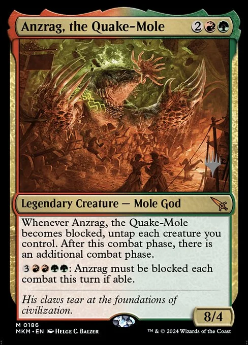 Anzrag, the Quake-Mole, carta Magic di tipo Legendary Creature — Mole God illustrata da Helge C. Balzer