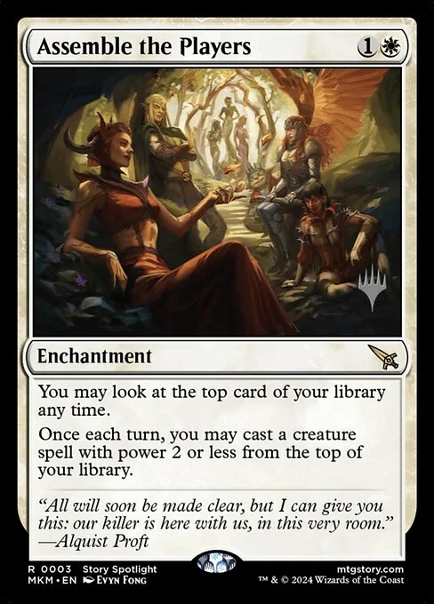 Assemble the Players, carta Magic di tipo Enchantment illustrata da Evyn Fong