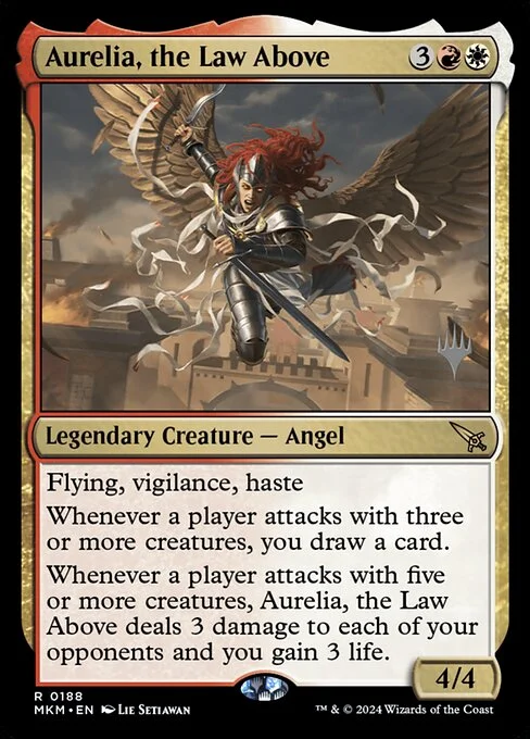 Aurelia, the Law Above, carta Magic di tipo Legendary Creature — Angel illustrata da Lie Setiawan
