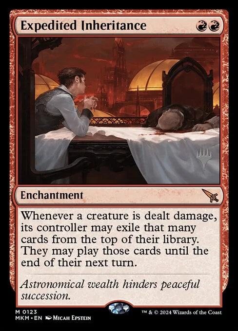 Expedited Inheritance, carta Magic di tipo Enchantment illustrata da Micah Epstein
