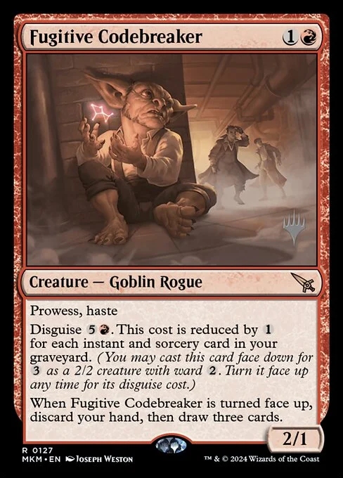 Fugitive Codebreaker, carta Magic di tipo Creature — Goblin Rogue illustrata da Joseph Weston