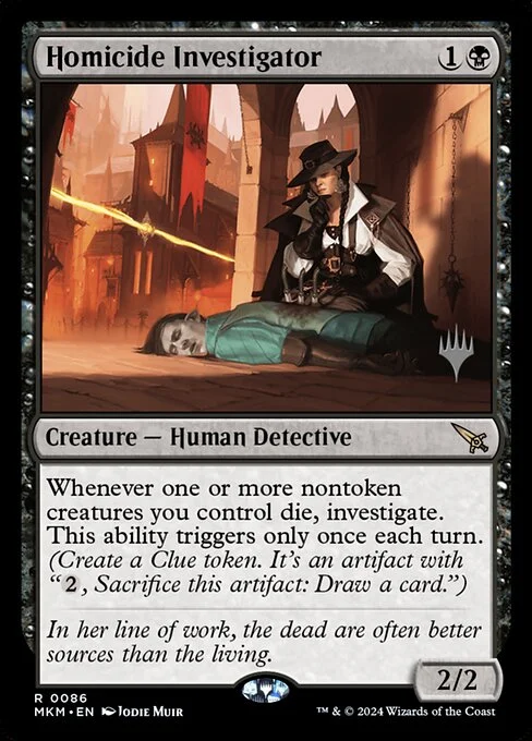 Homicide Investigator, carta Magic di tipo Creature — Human Detective illustrata da Jodie Muir
