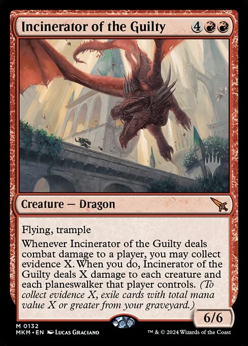 Incinerator of the Guilty, carta Magic di tipo Creature — Dragon illustrata da Lucas Graciano