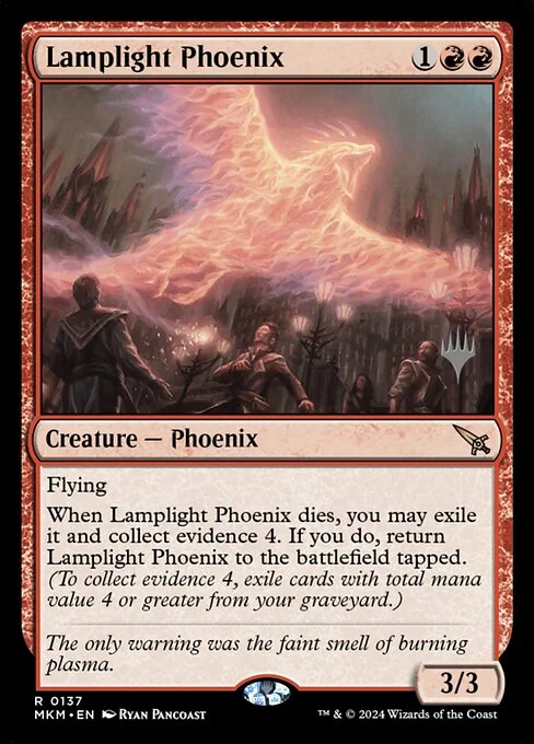 Lamplight Phoenix, carta Magic di tipo Creature — Phoenix illustrata da Ryan Pancoast