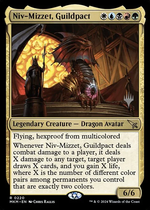 Niv-Mizzet, Guildpact, carta Magic di tipo Legendary Creature — Dragon Avatar illustrata da Chris Rallis