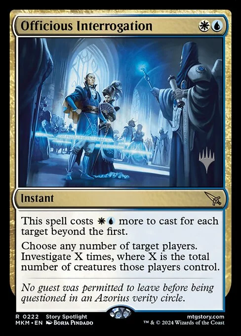 Officious Interrogation, carta Magic di tipo Instant illustrata da Borja Pindado