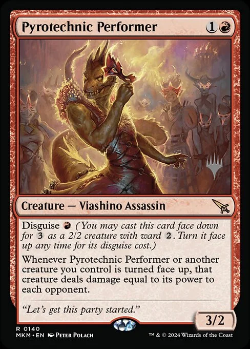 Pyrotechnic Performer, carta Magic di tipo Creature — Lizard Assassin illustrata da Peter Polach