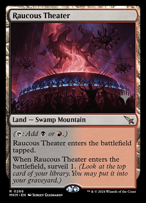 Raucous Theater, carta Magic di tipo Land — Swamp Mountain illustrata da Sergey Glushakov