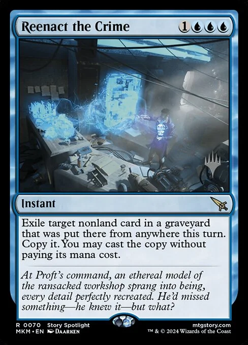 Reenact the Crime, carta Magic di tipo Instant illustrata da Daarken