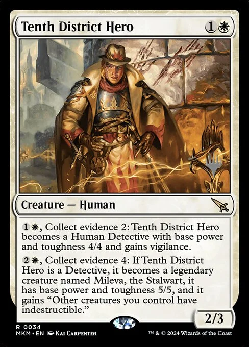 Tenth District Hero, carta Magic di tipo Creature — Human illustrata da Kai Carpenter