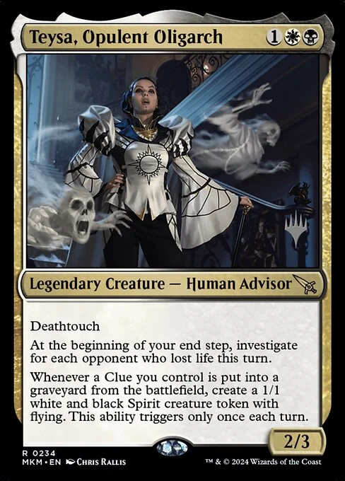 Teysa, Opulent Oligarch, carta Magic di tipo Legendary Creature — Human Advisor illustrata da Chris Rallis