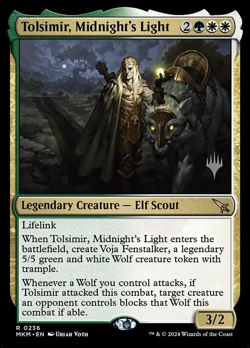 Tolsimir, Midnight's Light, carta Magic di tipo Legendary Creature — Elf Scout illustrata da Uriah Voth
