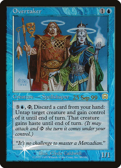 Overtaker, carta Magic di tipo Creature — Merfolk Spellshaper illustrata da Clyde Caldwell