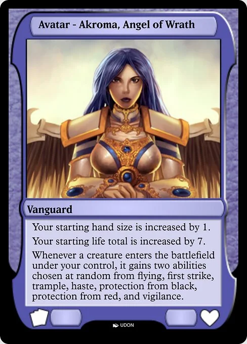 Akroma, Angel of Wrath Avatar, carta Magic di tipo Vanguard illustrata da UDON