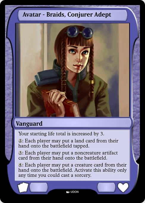Braids, Conjurer Adept Avatar, carta Magic di tipo Vanguard illustrata da UDON
