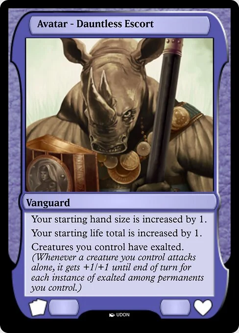 Dauntless Escort Avatar, carta Magic di tipo Vanguard illustrata da UDON
