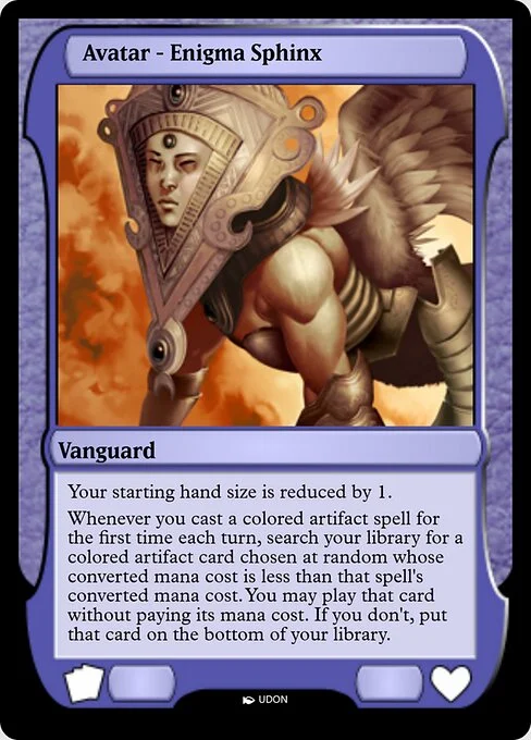 Enigma Sphinx Avatar, carta Magic di tipo Vanguard illustrata da UDON