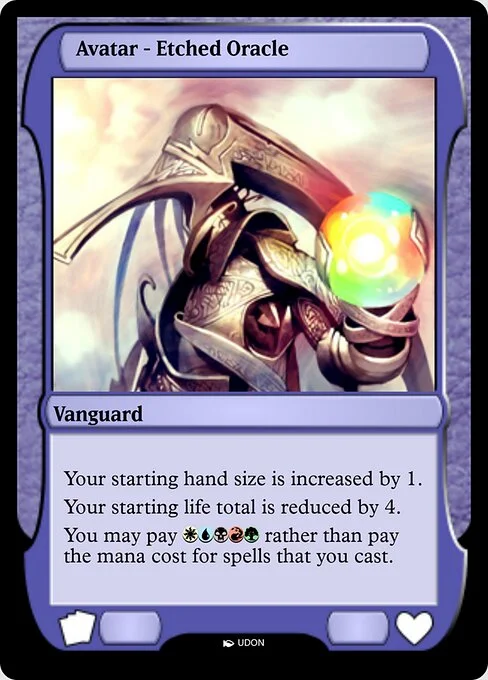 Etched Oracle Avatar, carta Magic di tipo Vanguard illustrata da UDON