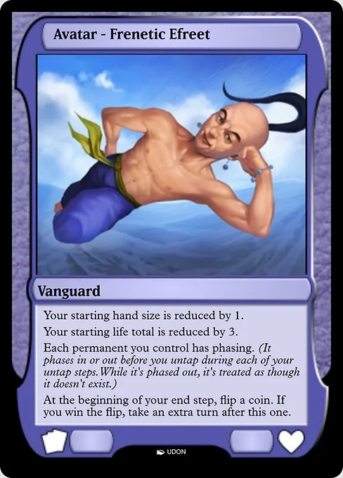 Frenetic Efreet Avatar, carta Magic di tipo Vanguard illustrata da UDON