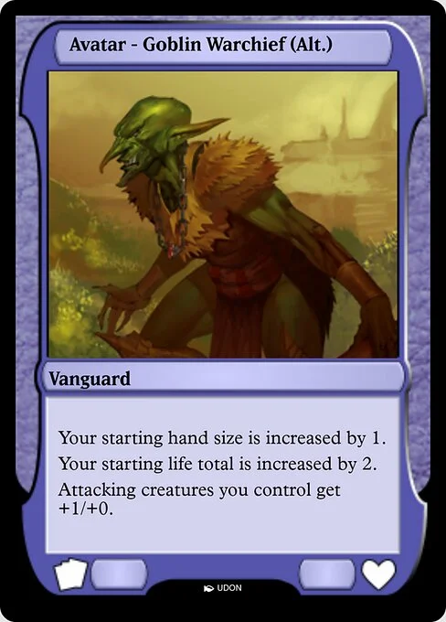 Goblin Warchief Avatar, carta Magic di tipo Vanguard illustrata da UDON