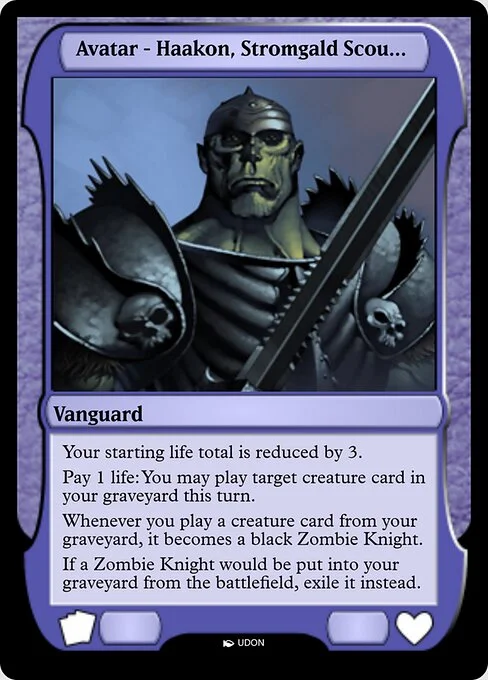 Haakon, Stromgald Scourge Avatar, carta Magic di tipo Vanguard illustrata da UDON