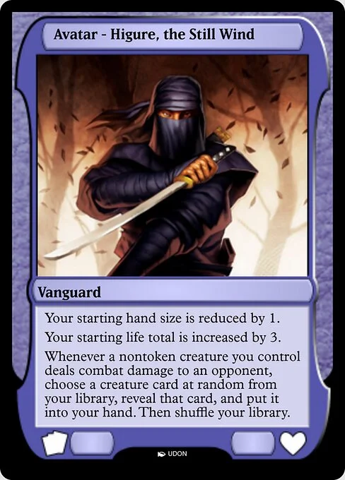 Higure, the Still Wind Avatar, carta Magic di tipo Vanguard illustrata da UDON