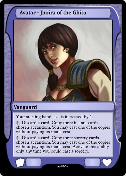 Jhoira of the Ghitu Avatar, carta Magic di tipo Vanguard illustrata da UDON