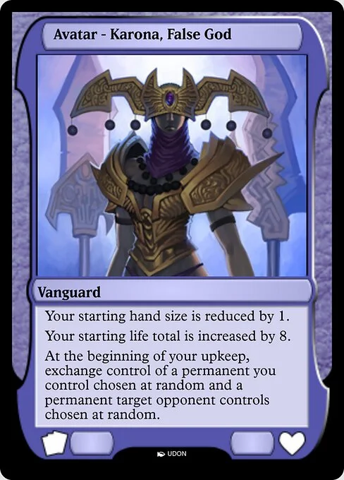Karona, False God Avatar, carta Magic di tipo Vanguard illustrata da UDON