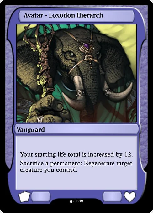 Loxodon Hierarch Avatar, carta Magic di tipo Vanguard illustrata da UDON