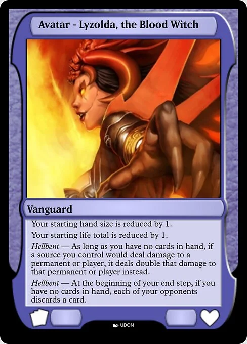 Lyzolda, the Blood Witch Avatar, carta Magic di tipo Vanguard illustrata da UDON