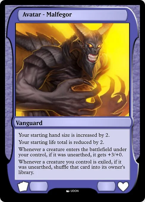 Malfegor Avatar, carta Magic di tipo Vanguard illustrata da UDON
