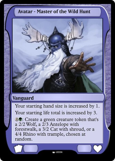 Master of the Wild Hunt Avatar, carta Magic di tipo Vanguard illustrata da UDON