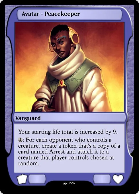 Peacekeeper Avatar, carta Magic di tipo Vanguard illustrata da UDON