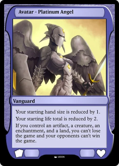 Platinum Angel Avatar, carta Magic di tipo Vanguard illustrata da UDON
