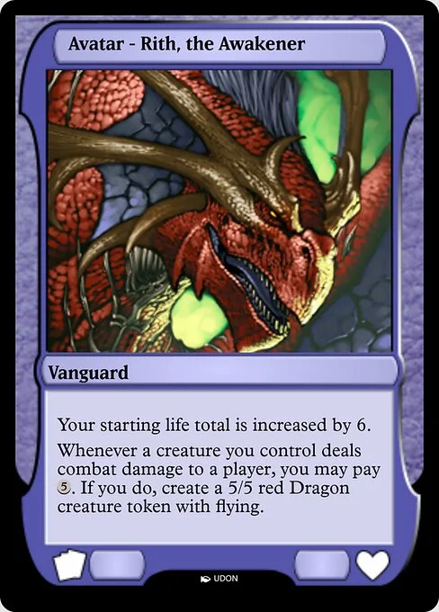 Rith, the Awakener Avatar, carta Magic di tipo Vanguard illustrata da UDON