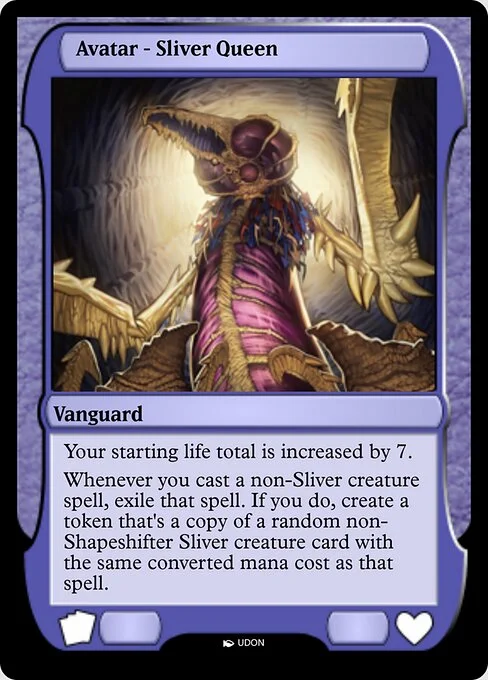 Sliver Queen Avatar, carta Magic di tipo Vanguard illustrata da UDON