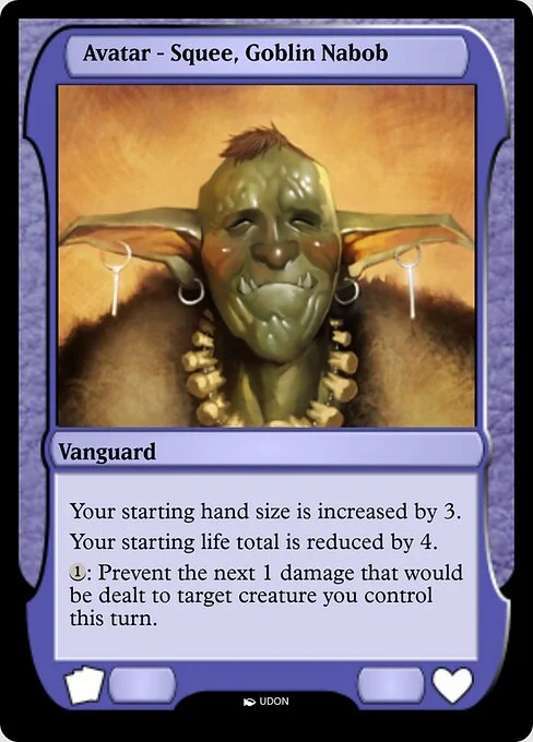 Squee, Goblin Nabob Avatar, carta Magic di tipo Vanguard illustrata da UDON