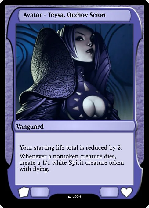 Teysa, Orzhov Scion Avatar, carta Magic di tipo Vanguard illustrata da UDON