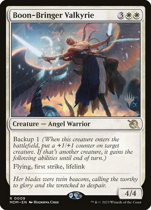 Boon-Bringer Valkyrie, carta Magic di tipo Creature — Angel Warrior illustrata da Heonhwa